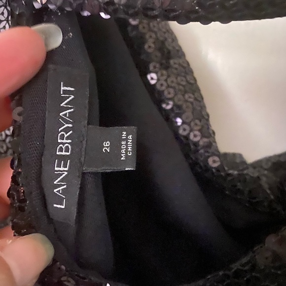 Sequin Black Lined Blouse - Like New - Picture 2 of 6